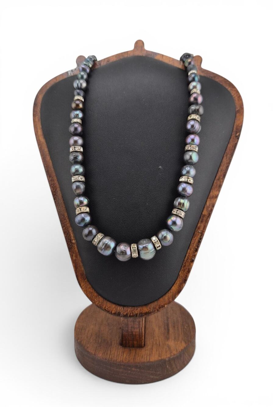 20" Cultured Freshwater Peacock Pearl Graduated Baroque Necklace